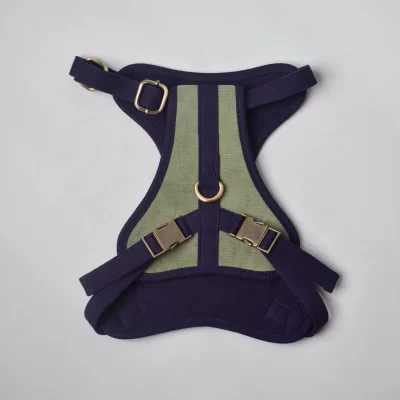 IndieGood Corduroy Cotton and Canvas C Harness for Dog - Playtime Green