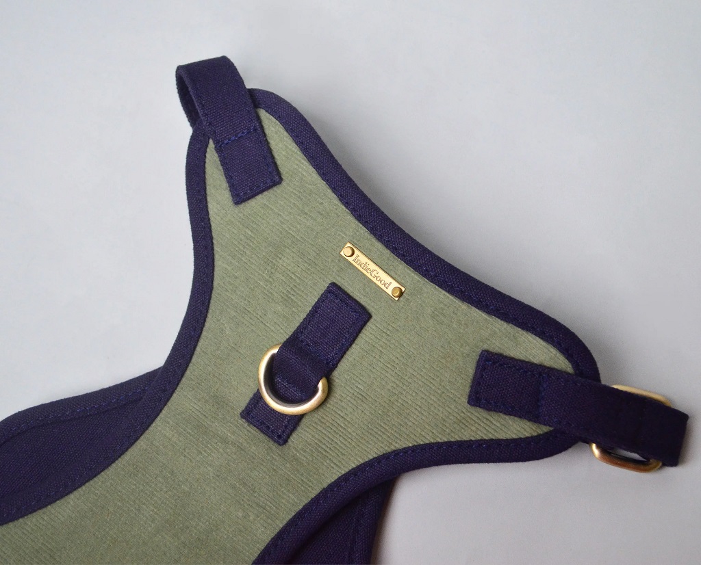IndieGood-Corduroy-and-C-Harness-for-Dog-Playtime-Green_3