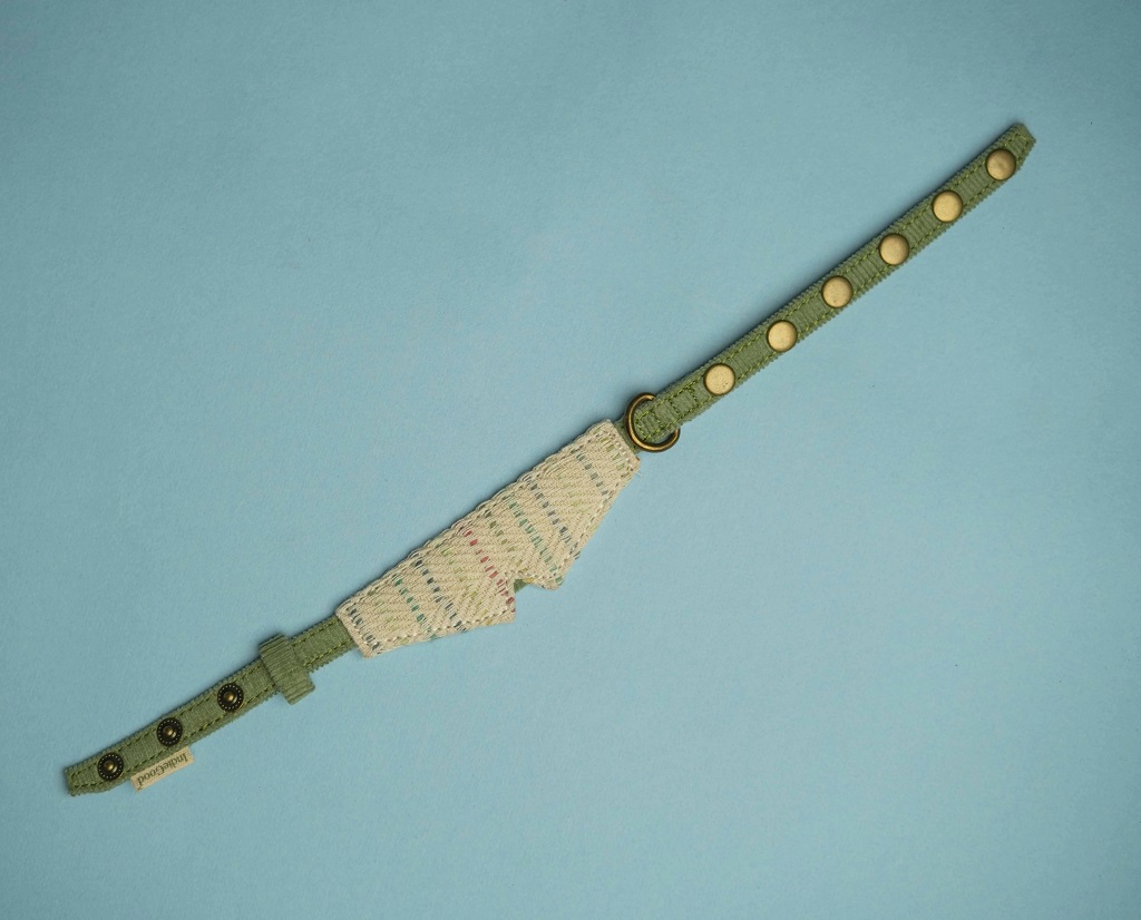 IndieGood Handloom Collar For Cats – Spring Green 2