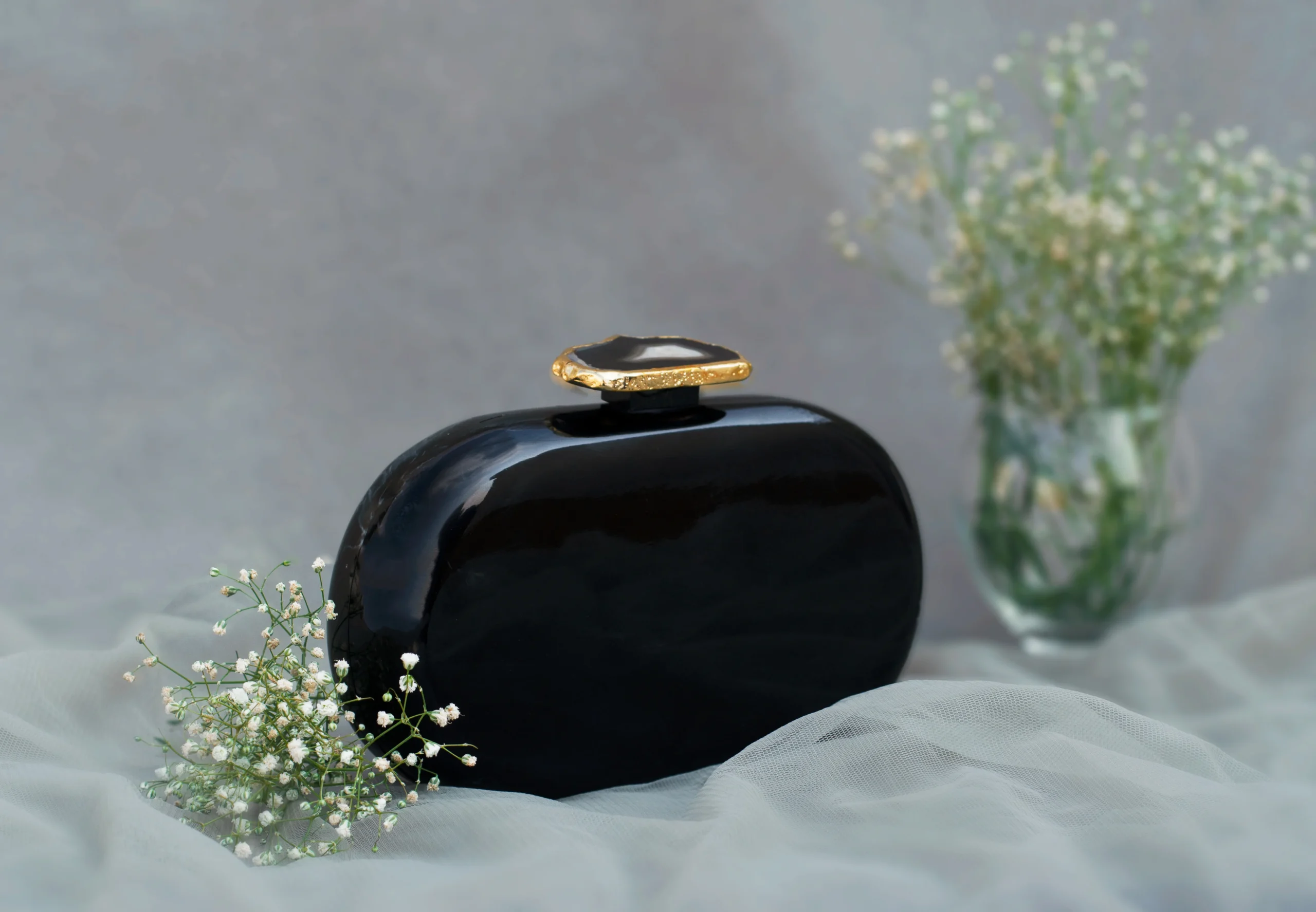 The Black Baroque Capsule Clutch – Black Stone_01