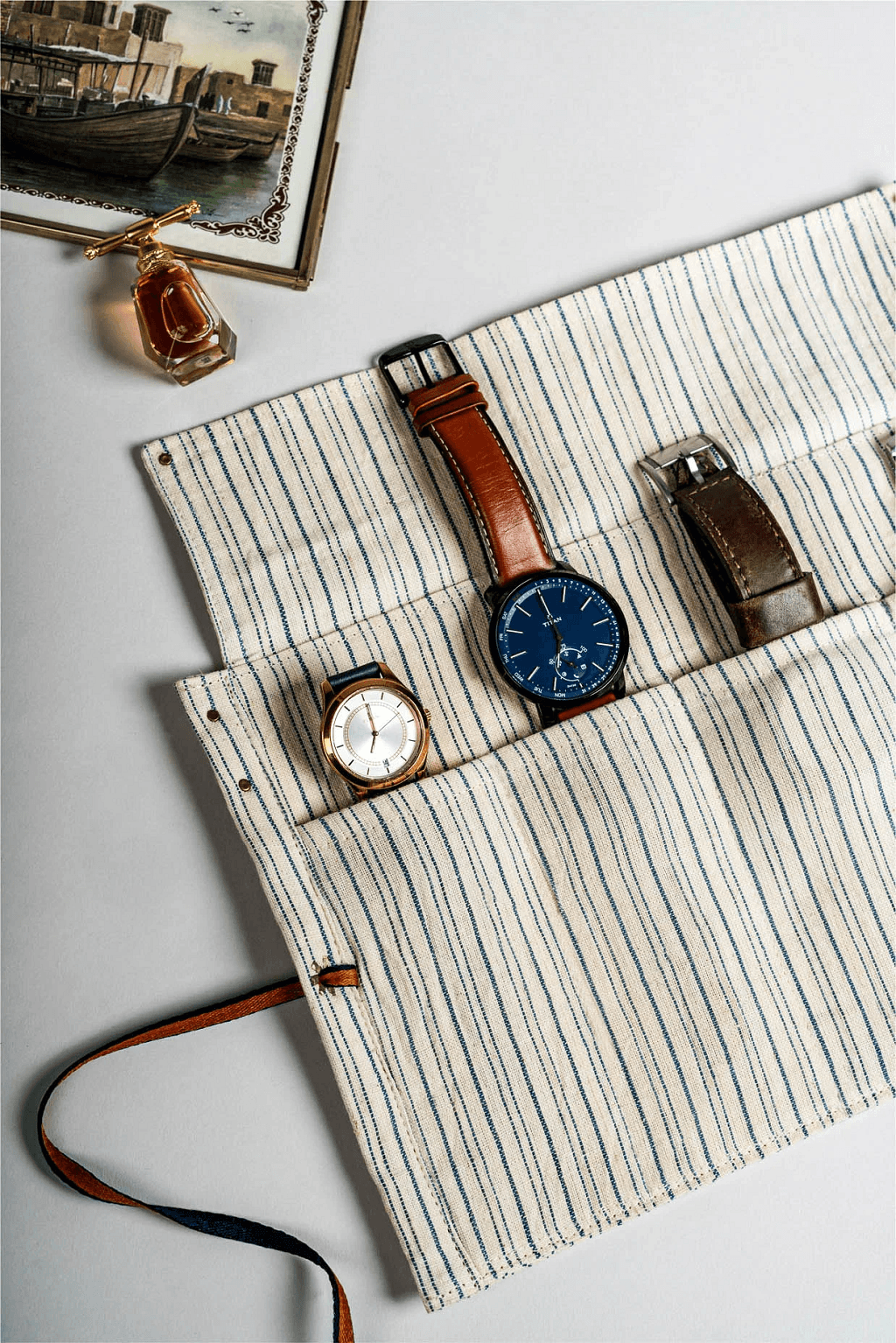 The Watch Organiser – Khadi Roll over for Travel and Storage.5