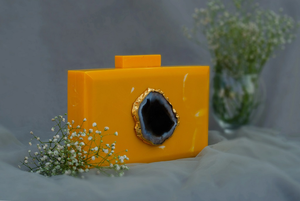 The Yellow Baroque Rectangular Clutch_01
