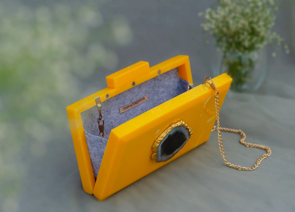 The Yellow Baroque Rectangular Clutch_02